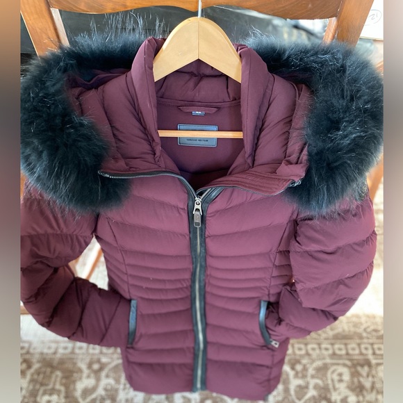 RUDSAK Women’s Winter Coat Med Never Warn-Burgundy with Blk Fur & leather Trim - Picture 8 of 12